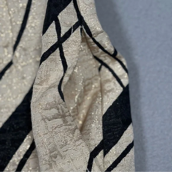 Anthropologie Girls from Savoy Dashed Gilt Brocade Dress Women’s 6 Metallic Gold - Picture 5 of 12